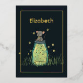 Maus Firefly Mason Jar Dusche Folieneinladung (Vorderseite)