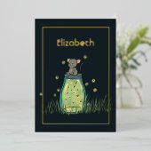Maus Firefly Mason Jar Dusche Folieneinladung (Stehend vorne)