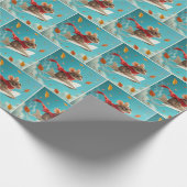 Maus Flug eines Papierflugzeugs Geschenkpapier (Ecke)