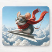 Maus Flug eines Papierflugzeugs Mousepad (Vorne)