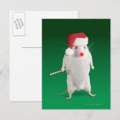 Maus gekleidet als Weihnachtsmann Feiertagspostkarte (Vorne/Hinten)