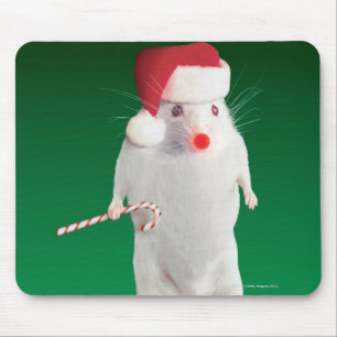 Maus gekleidet als Weihnachtsmann Mousepad
