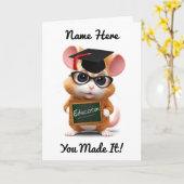 Maus-Graduate-geklappte Grußkarte Karte (Gelbe Blume)