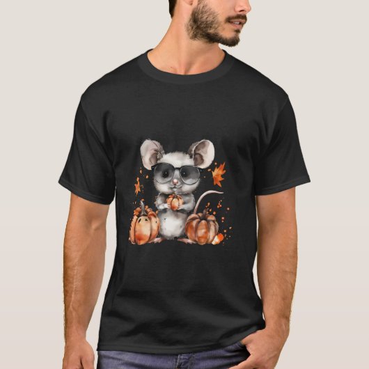 Maus Halloween Artwork Pumpkin Trick oder Treat Au T-Shirt (Vorderseite)