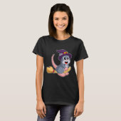 Maus Halloween Witz Broom T-Shirt (Vorne ganz)