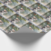 Maus hält einen Mistletoe Sprig Geschenkpapier (Ecke)