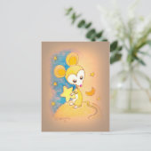 Maus hält einen Star Postkarte (Stehend Vorderseite)