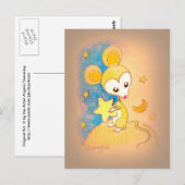 Maus hält einen Star Postkarte (Vorne/Hinten)