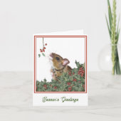 Maus, Holly, Mistletoe Festivals Saisonkarte Karte (Vorderseite)