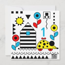 Maus House Wheelie Mouse Card - Alter personalisie Einladung