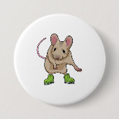 Maus Ice Skaten Ice Skate Button (Vorderseite)