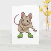 Maus Ice Skaten Ice Skate Karte (Gelbe Blume)