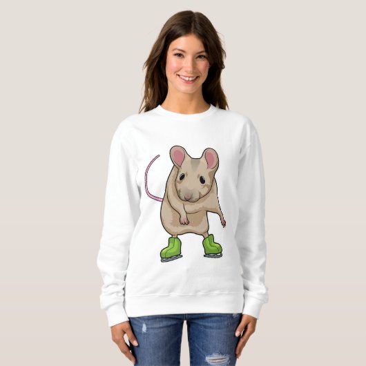 Maus Ice Skaten Ice Skate Sweatshirt (Vorne ganz)