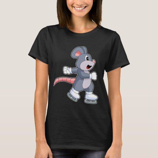 Maus Ice Skaten Ice Skate T-Shirt (Vorderseite)