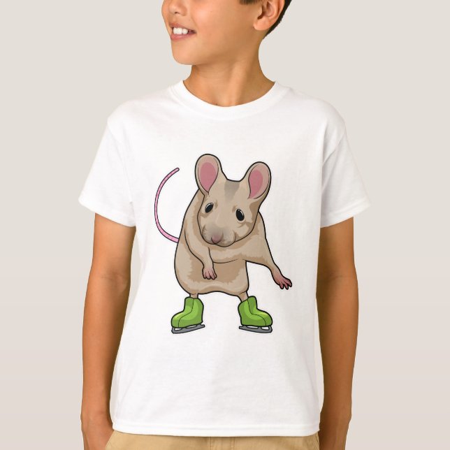 Maus Ice Skaten Ice Skate T-Shirt (Vorderseite)