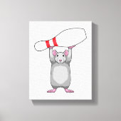 Maus im Bowling mit Bowling Button Leinwanddruck (Vorderseite)