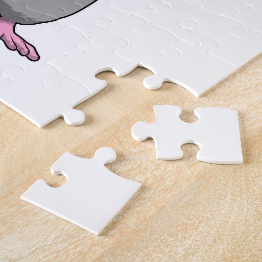 Maus im Bowling mit Bowling Button Puzzle (Seite)