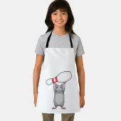 Maus im Bowling mit Bowling Button Schürze (Insitu)