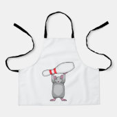 Maus im Bowling mit Bowling Button Schürze (Vorderseite)