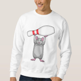 Maus im Bowling mit Bowling Button Sweatshirt