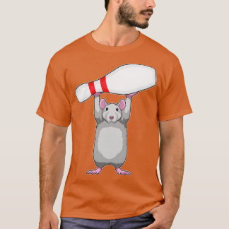 Maus im Bowling mit Bowling Button T-Shirt