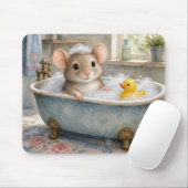 Maus im Schaumbad mit gelbem Entchen Mousepad (Mit Mouse)