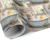 Maus im Schaumbad mit gelbem Entlein Geschenkpapier (Rolleneckpunkt)