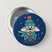 Maus im Schnee Button (Vorne & Hinten)