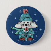 Maus im Schnee Button (Vorderseite)