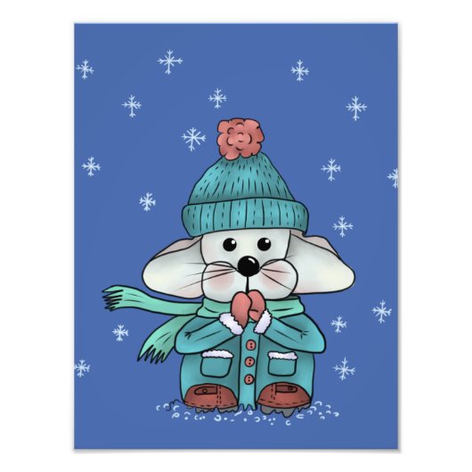 Maus im Schnee  Fotodruck (Vorne)