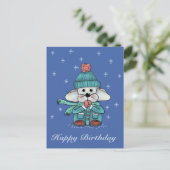 Maus im Schnee Postkarte (Stehend Vorderseite)