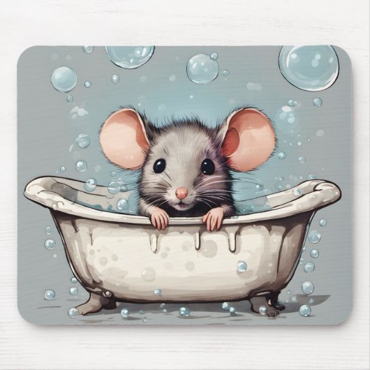Maus in Blase Bath Mousepad (Vorne)