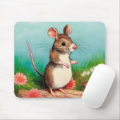 Maus in Blume Mousepad (Mit Mouse)