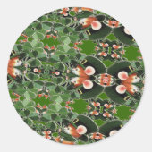 Maus in Clover Kaleidoscope St. Patrick's Day Runder Aufkleber (Vorderseite)