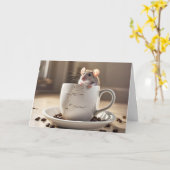 Maus in Cracked Coffee Cup Karte (Gelbe Blume)