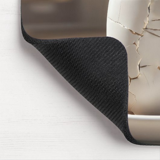 Maus in Cracked Coffee Cup Mousepad (Ecke)