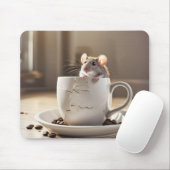 Maus in Cracked Coffee Cup Mousepad (Mit Mouse)