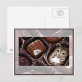 Maus in der Schokoladenbox Postkarte (Vorne/Hinten)