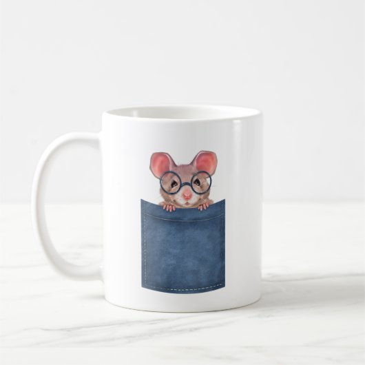 Maus in der Tasche Kaffeetasse (Links)