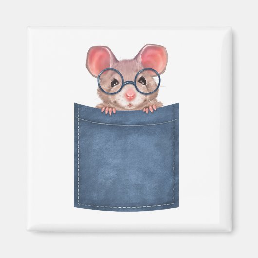 Maus in der Tasche Magnet (Vorne)