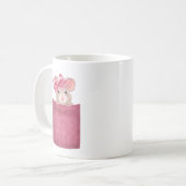 Maus in der Tasche. Rosa Version Kaffeetasse (Vorderseite Links)