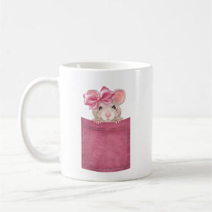 Maus in der Tasche. Rosa Version Kaffeetasse