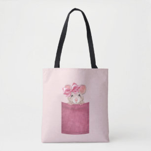 Maus in der Tasche. Rosa Version Tasche