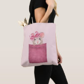 Maus in der Tasche. Rosa Version Tasche (Von Nahem)