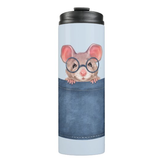 Maus in der Tasche Thermosbecher (Vorderseite)