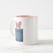 Maus in der Tasche Zweifarbige Tasse (Vorderseite Links)
