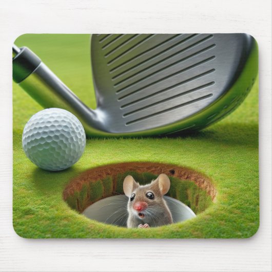 Maus in einem Golfplatz Loch Mousepad (Vorne)