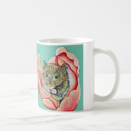 Maus in einem Tulip-Gemälde Kaffeetasse (Rechts)