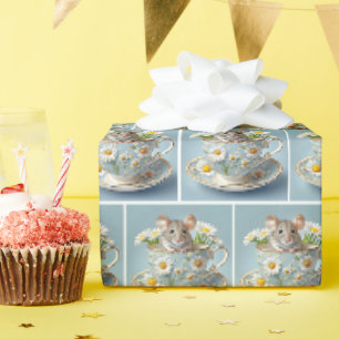 Maus in einer antiken Teetasse Geschenkpapier