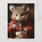 Maus in einer Jacke Postkarte (Vorderseite)